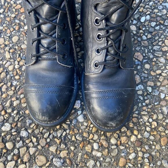 Vintage is military ANSI steel cap toe combat biker motorcycle boots 5 W - Picture 6 of 8